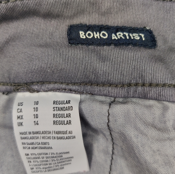 American Eagle gray boho artist flair pants size 10 - Picture 4 of 4